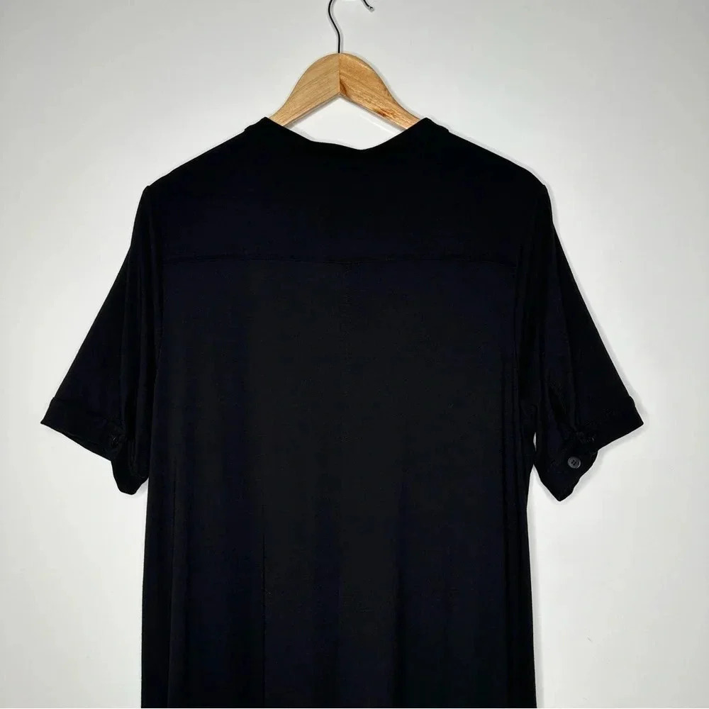 Universal Standard Black Button Front Wide Leg Ju… - image 5